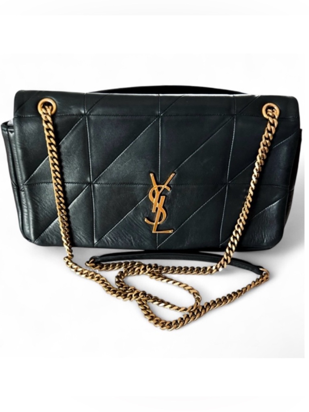 YSL Saint Laurent Jamie 4.3 Small Shoulder Bag, Vert Foncé Dark Green, Lambskin